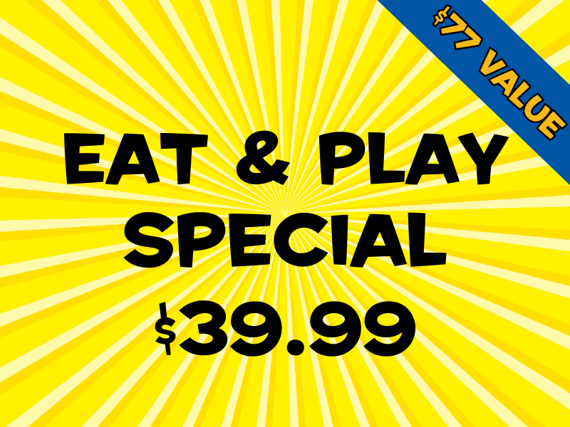 Eat & Play Special: buffet, $30 game card, 4 attractions at America’s Incredible Pizza