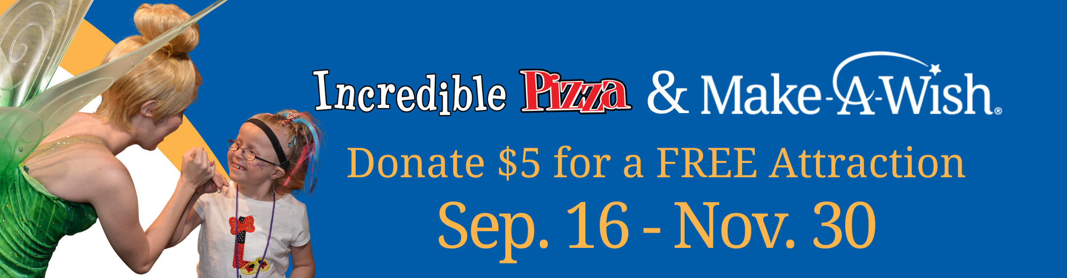 Teens playing arcade ticket redemption game with neon text promoting $1 games every day after 4PM at America's Incredible Pizza Company.