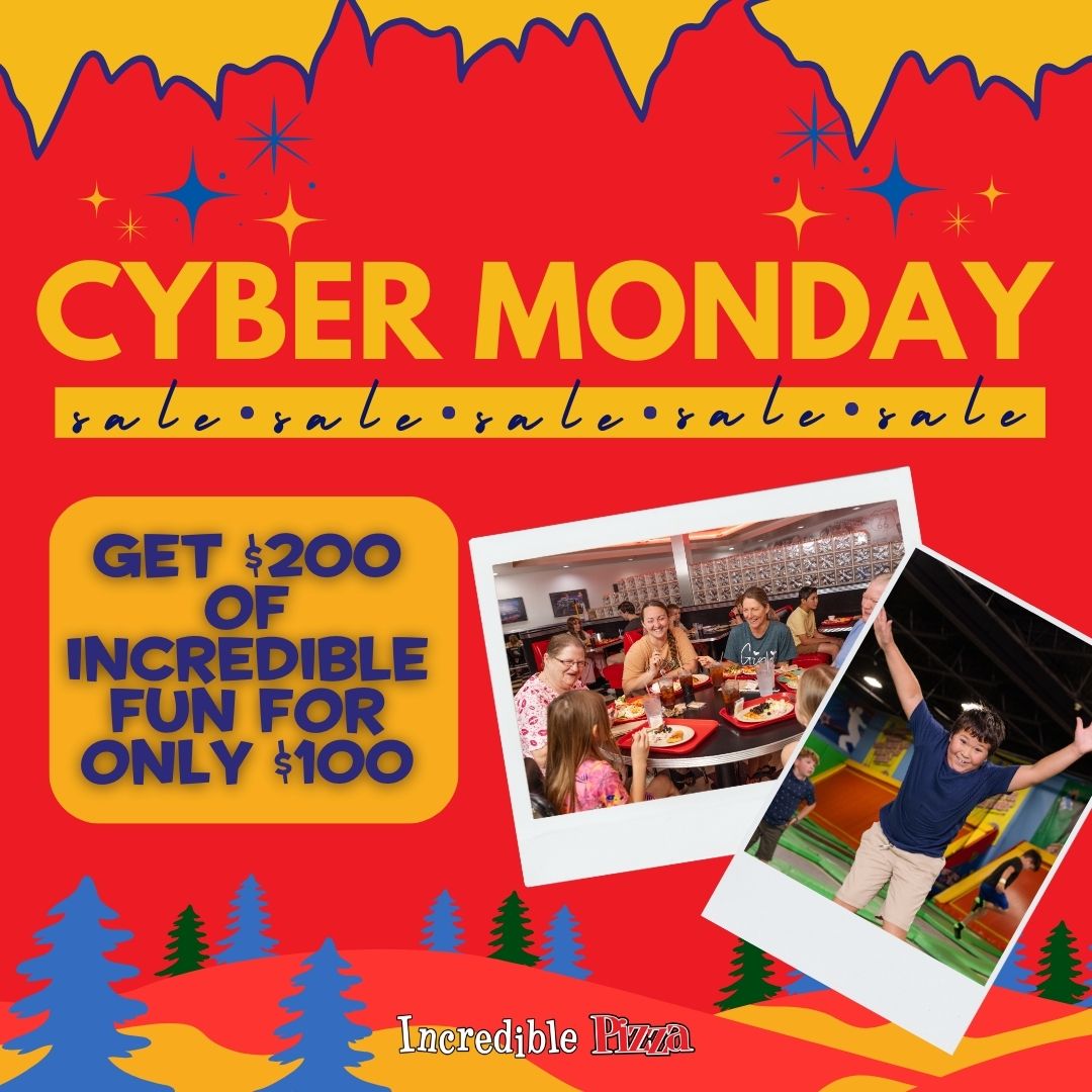 Black Friday Extended Buy $100 Get $100 Free Incredible Pizza Gift Card Deal