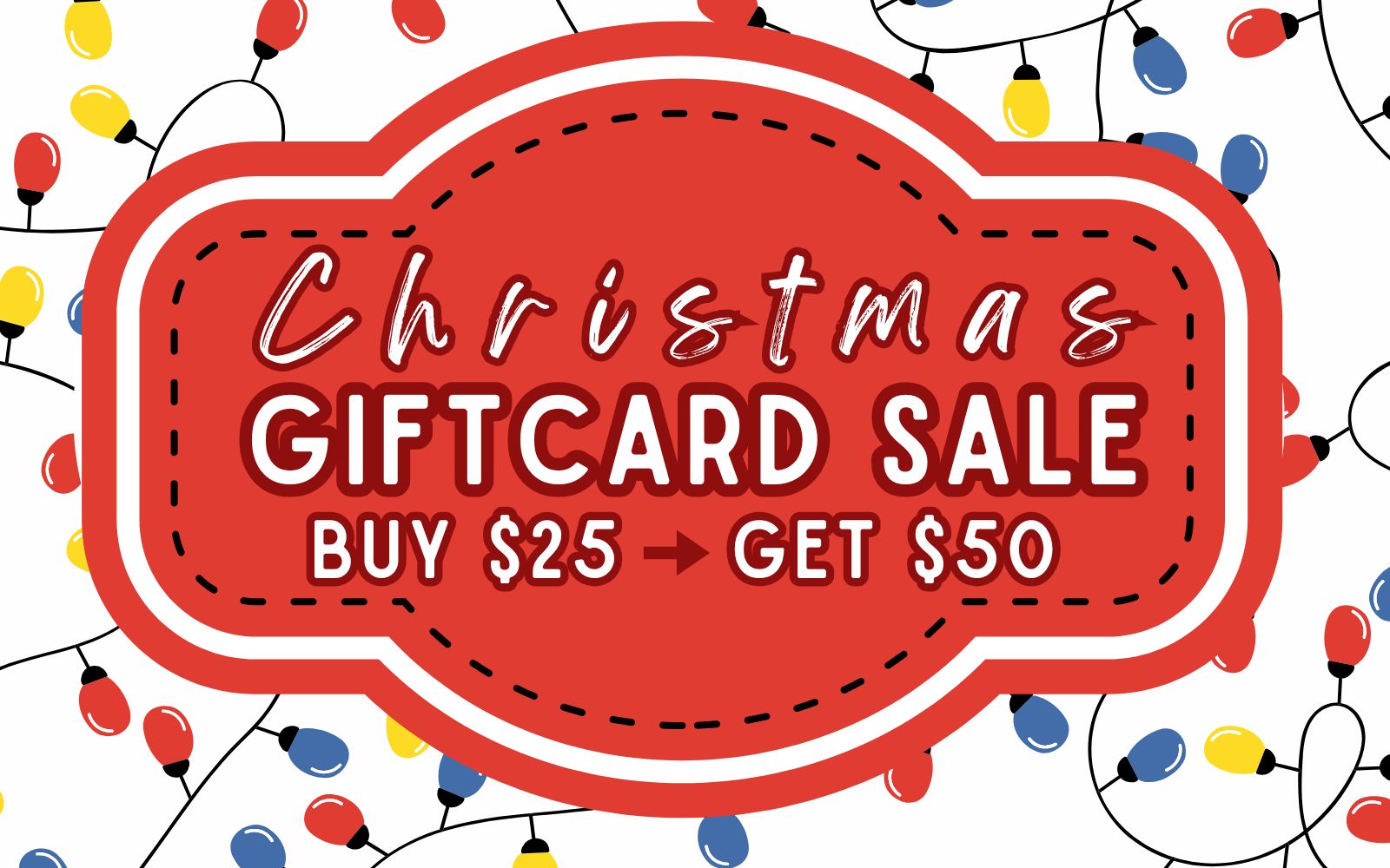 Christmas Gift Card Sale at Incredible Pizza — see image for full offer details